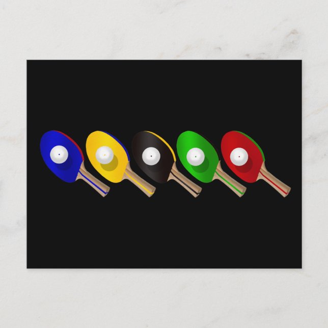 Tischtennis und Pingpong Ball Sport Postkarte (Vorderseite)