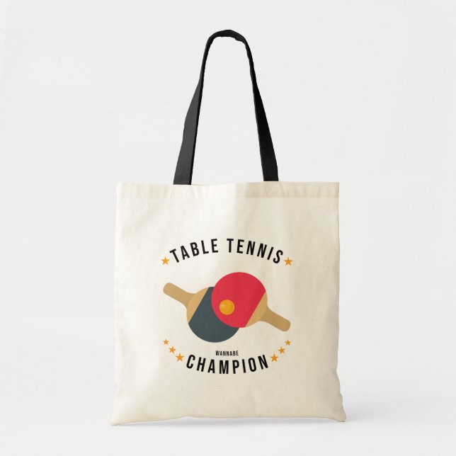 Tischtennis (Wannabe) Champion Funny Tragetasche (Vorne)