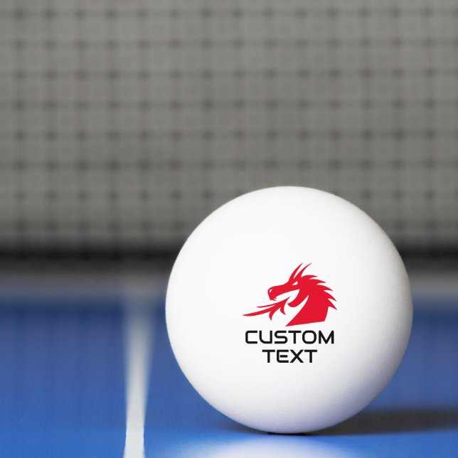 Tischtennisball mit dem Logo des Roten Drachen (Netto)