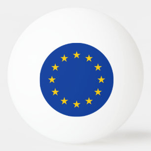 Tischtennisball mit Fahne der europäischen Gewerks