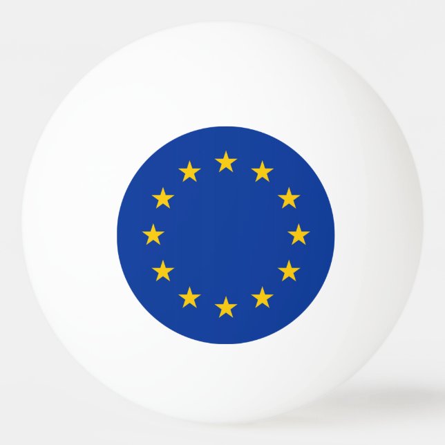 Tischtennisball mit Fahne der europäischen Gewerks (Rückseite)