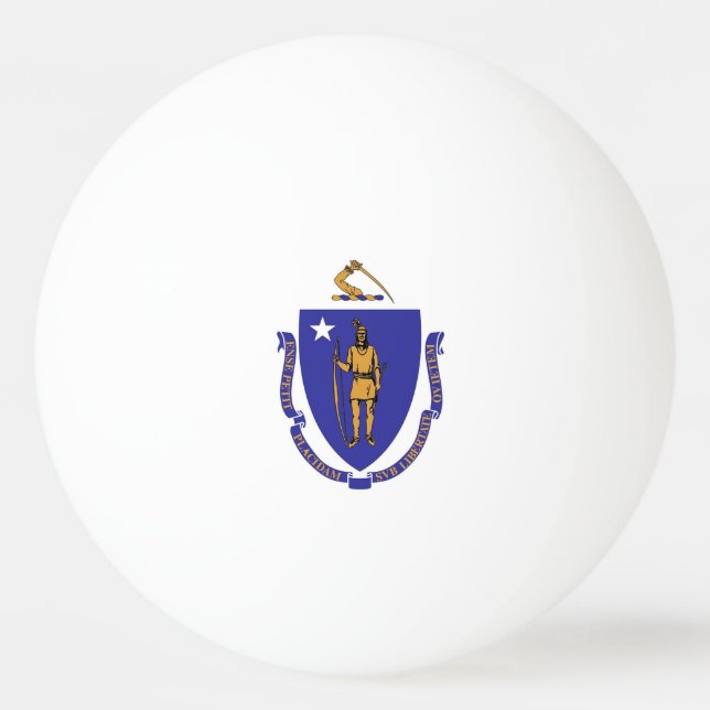Tischtennisball mit Fahne von Massachusetts (Rückseite)