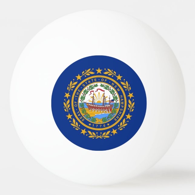 Tischtennisball mit Fahne von New Hampshire (Rückseite)