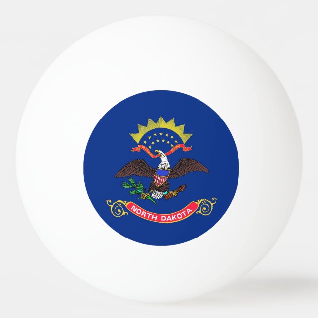 Tischtennisball mit Fahne von North Dakota (Rückseite)