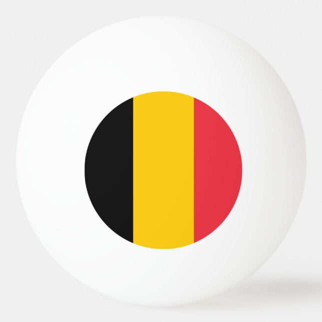 Tischtennisball mit Flagge Belgiens (Rückseite)
