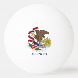 Tischtennisball mit Flagge des Illinois-Staat