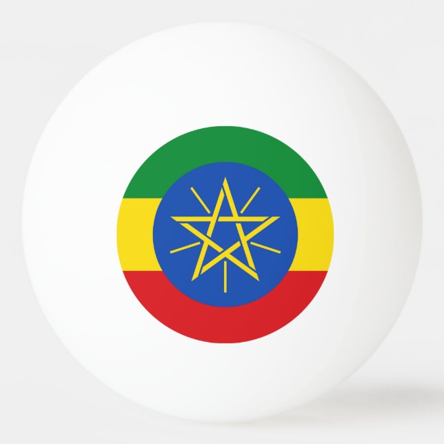 Tischtennisball mit Flagge in Äthiopien (Rückseite)