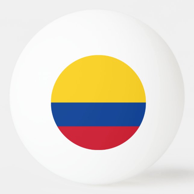 Tischtennisball mit Flagge Kolumbiens (Rückseite)