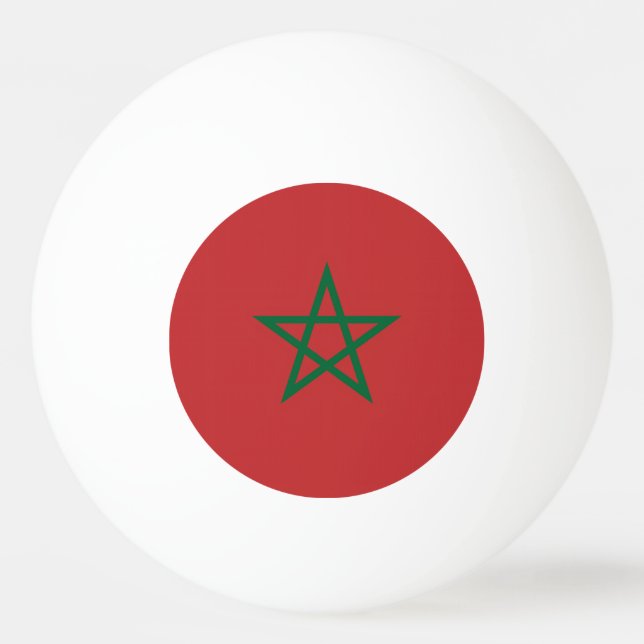 Tischtennisball mit Flagge Marokkos (Rückseite)