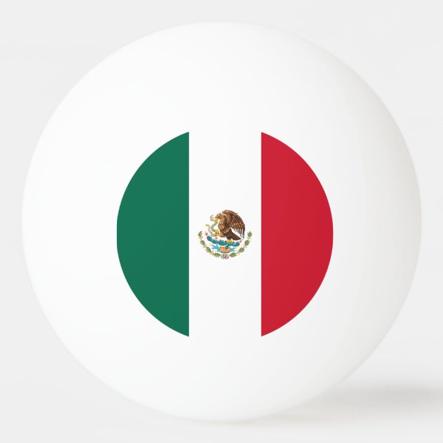 Tischtennisball mit Flagge Mexikos (Rückseite)