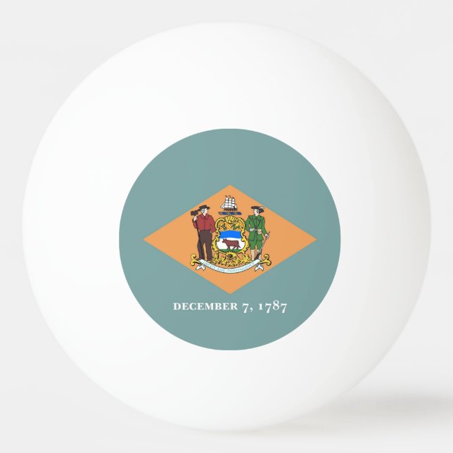 Tischtennisball mit Flagge von Delaware (Rückseite)