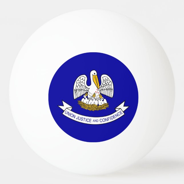 Tischtennisball mit Flagge von Louisiana (Rückseite)