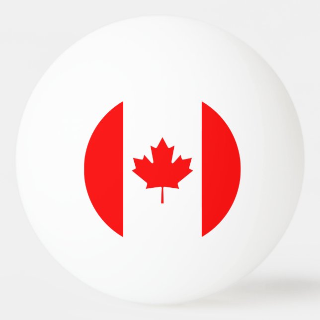 Tischtennisball mit kanadischer Flagge (Rückseite)