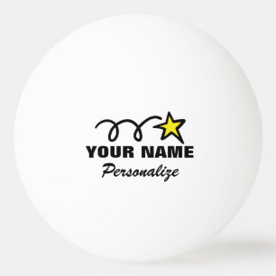 Tischtennisball mit personalisiertem Stern für Ti