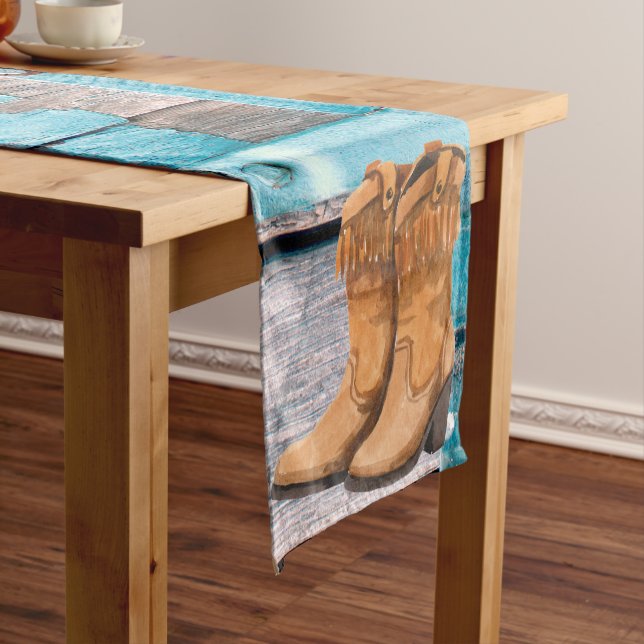 Tischtennisläufer Blue Wood Stall Stiefel Land Rus Kurzer Tischläufer (Beispiel)