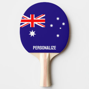 Tischtennisplatte auf australischer Flagge Tischtennis Schläger
