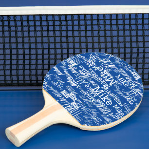 Tischtennisplatte mit Namen Tischtennis Schläger