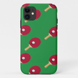 Tischtennisschläger und Ball auf Grün Case-Mate iPhone Hülle