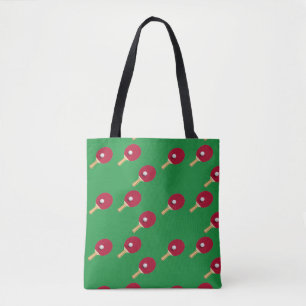 Tischtennisschläger und Ball auf Grün Tasche