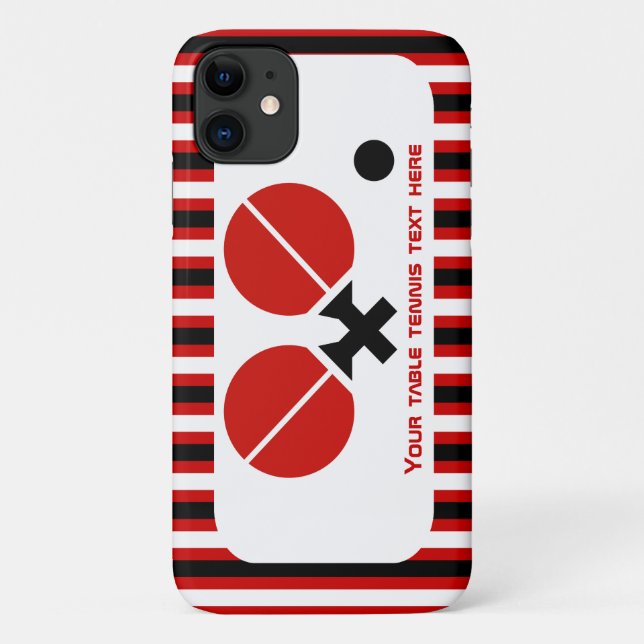 Tischtennisschläger und Kugelschreiber, rote Strei Case-Mate iPhone Hülle (Rückseite)