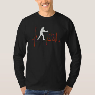 Tischtennisspieler Herzschlag EKG Puls Linie Ping  T-Shirt