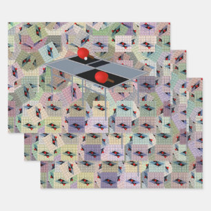 Tischtennistisch mit Paddeln, Geschenkgutscheine, Geschenkpapier Set