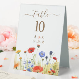 Tischtenniszeichen für Frühjahrsheide-Wildblumen Tischaufsteller