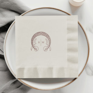 Tischtondekor des Burgund Art Nouveau Monogrammes Serviette