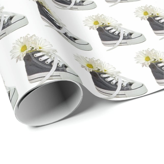 Tischtuch in schwarzem Sneaker Geschenkpapier (Rolleneckpunkt)