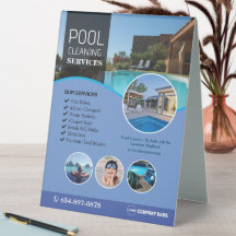 Tischzeitszeichen für die Reinigung des Pools