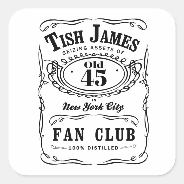 Tish James Fan Club Quadratischer Aufkleber (Vorderseite)