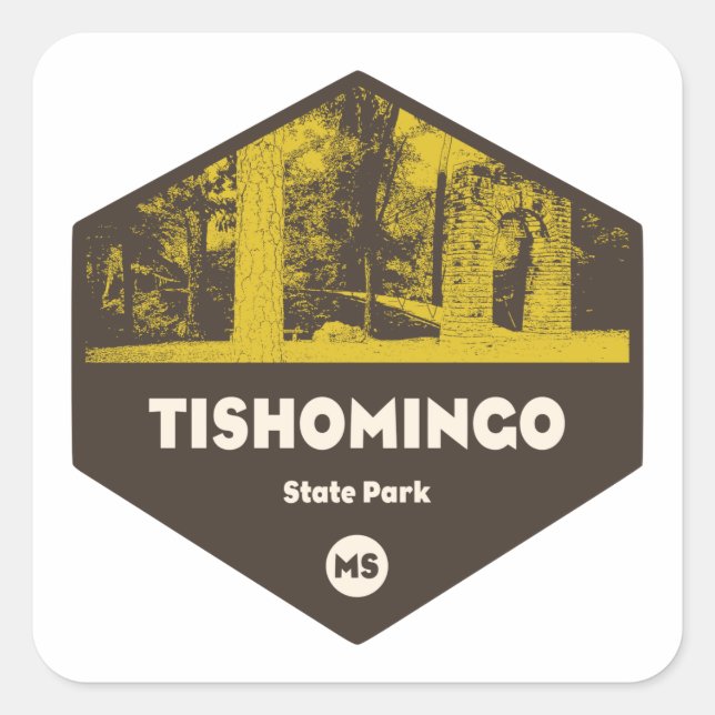 Tishomingo Staat Park Mississippi Quadratischer Aufkleber (Vorderseite)
