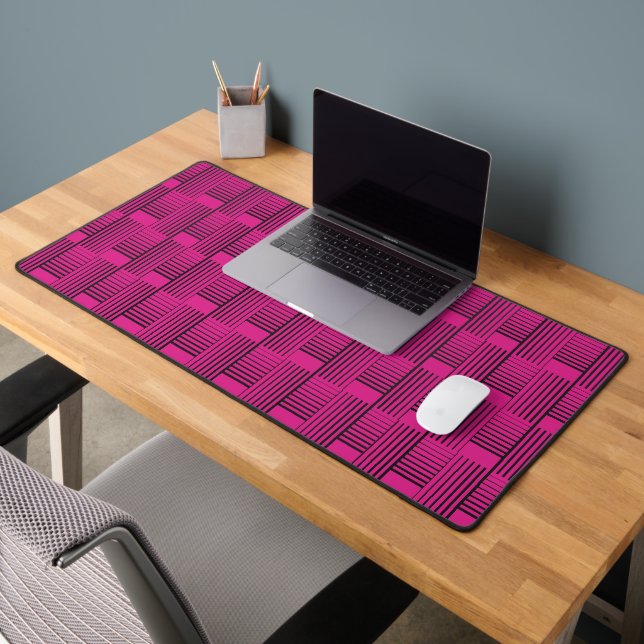 Tissage Abstrait sur rose (Bureau 2)