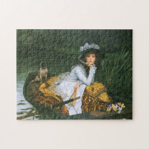 Tissot: Junge Dame in einem Boot