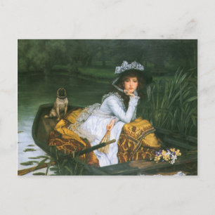 Tissot: Junge Lady in einem Boot Postkarte