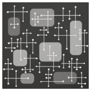 Tissu 1950 Eames Era Art Crosshairs Black White