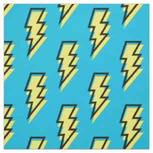 Tissu 1980/1990 Neon Blue Yellow Lightning Motif