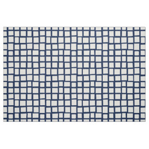 Tissu 270215 Rectangle irrégulier - Blanc sur bleu foncé