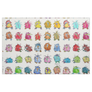 Tissu 30 Cartoon Cute Kiwi Birds Blanc