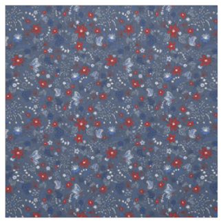 Tissu 4 juillet, Indépendance Patriotique Rouge Bleu Ble