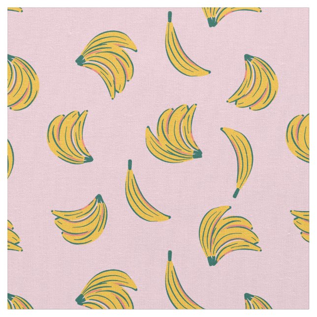 Tissu (4 pouces) illustrations de bananes Cool en arrièr (Fermer)