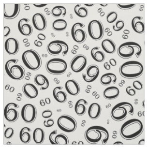 Tissu 60e Motif de nombres aléatoires noir et blanc 60