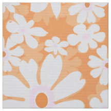60s retour fleurs sur sherbert orange