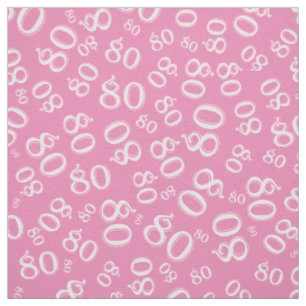 Tissu 80e Cool nombre aléatoire Motif rose 80
