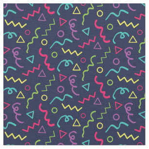 Tissu 80s 90s rétro parti néon Memphis motif
