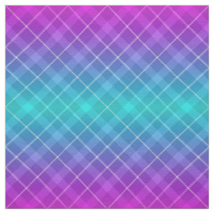 Tissu 90s Bright Plaid Motif Girly rose violet Ombre