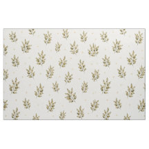 Tissu à branche d'olive aquarelle