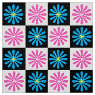 Tissu à damiers Floral Abstrait