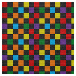 Tissu à damiers Motif Rainbow Parties scintillant Pride
