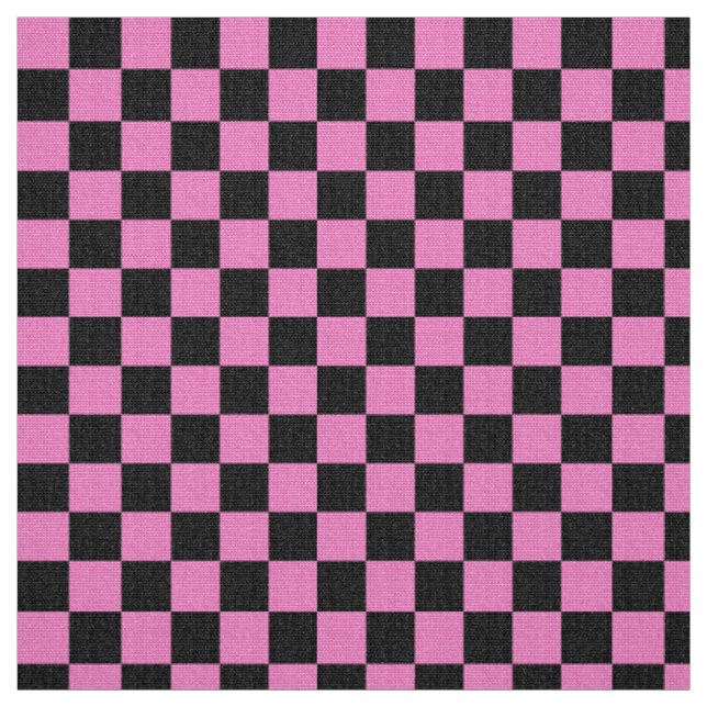 Tissu à damiers Parties scintillant noire rose Motif, te (Échantillon)